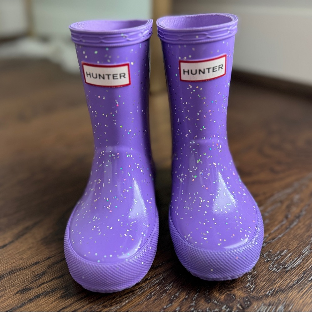 Hunter First Giant Glitter Boot Purple Rain Boots